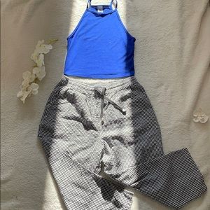 Corduroy print pants True blue top